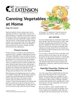 Canning Vegetables at Home - AgriLife Extension County Offices