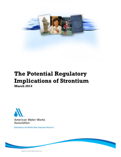 The Potential Regulatory Implications of Strontium