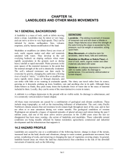 CHAPTER 14. LANDSLIDES AND OTHER MASS MOVEMENTS