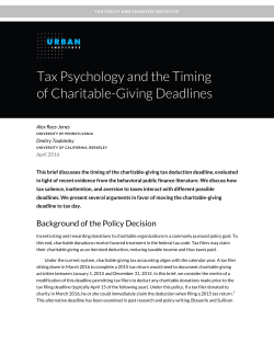 Tax Psychology and the Timing of Charitable-Giving