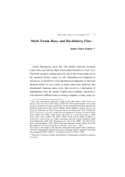 Mark Twain, Race, and Huckleberry Finn *