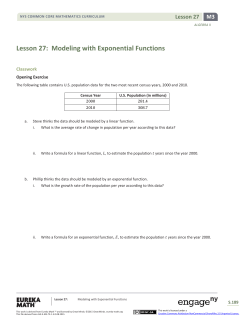 Lesson 27: Modeling with Exponential Functions