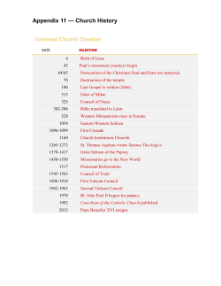 Appendix 11 - Church History Timeline