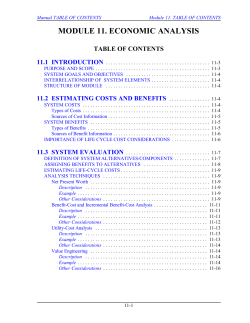 MODULE 11. ECONOMIC ANALYSIS