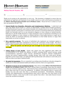 Policy Summary - Hilton`s Heartland