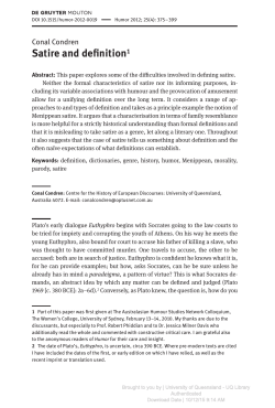 Satire and definition1 - UQ eSpace