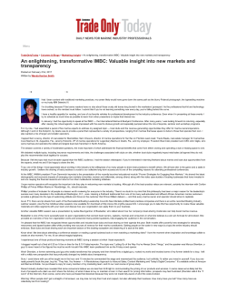 An enlightening, transformative IMBC: Valuable insight into new