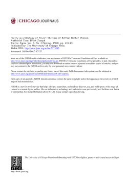 Poetry as a Strategy of Power: The Case of Riffian Berber Women