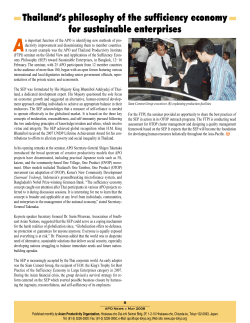 Thailand`s philosophy of the sufficiency economy for sustainable