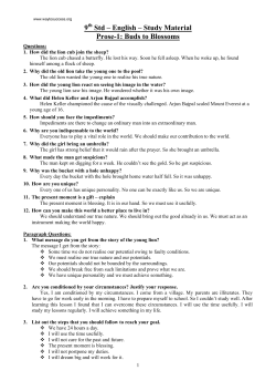 9 Std &ndash; English &ndash; Study Material Prose-1: Buds to