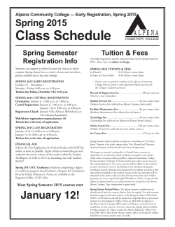 Class Schedule - Alpena Community College