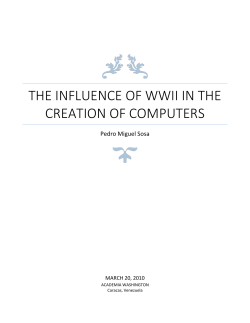 The influence of WWII in the creation of computers
