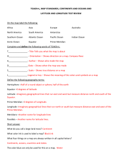 TOADS+L, MAP STANDARDS, CONTINENTS AND OCEANS AND