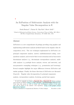 An ExPosition of Multivariate Analysis with the Singular Value