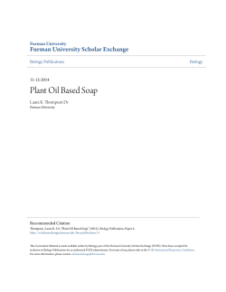 Plant Oil Based Soap - Furman University Scholar Exchange