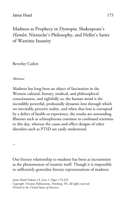 Beverley Catlett - Janus Head: Journal of Interdisciplinary Studies in
