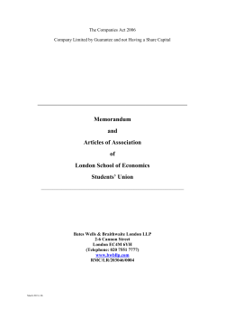 Memorandum and Articles of Association of London School of