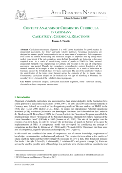 Content Analysis of Chemistry Curricula in Germany. Case study