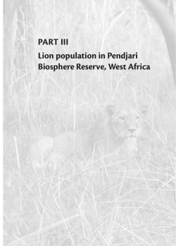 PART III Lion population in Pendjari Biosphere Reserve, West Africa
