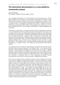 181 The interactive documentary in a cross-platform