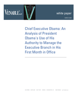 Chief Executive Obama: An Analysis of President Obama`s Use of