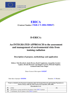 D-ERICA: An INTEGRATED APPROACH to the assessment and