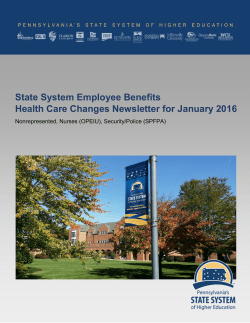 State System Employee Benefits Health Care Changes Newsletter