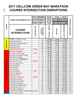 2017 CELLCOM GREEN BAY MARATHON COURSE