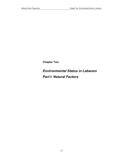 Environmental Status in Lebanon Part I: Natural Factors