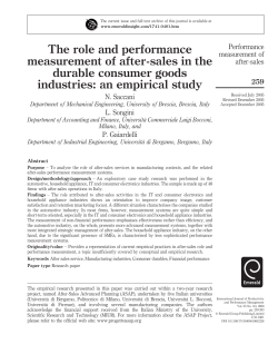 The role and performance measurement of after-sales in