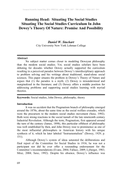 Running Head: Situating The Social Studies Situating The Social