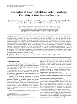 Evaluation of Passive Stretching in the Hamstrings Flexibility of Who