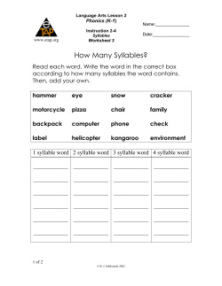 How Many Syllables?