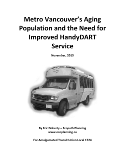 Metro Vancouver`s Aging Population and the