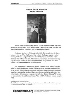 Famous African Americans Marian Anderson