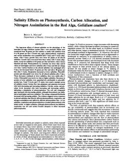 Salinity Effects on Photosynthesis, Carbon