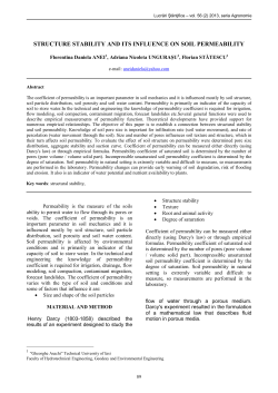 structure stability and its influence on soil permeability