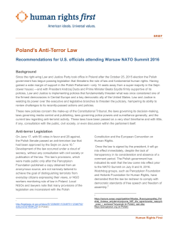 Poland`s Anti Terror Law