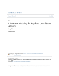 A Preface on Modeling the Regulated United States Economy
