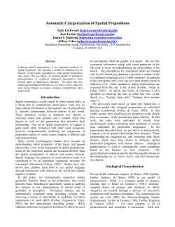 Automatic Categorization of Spatial Prepositions