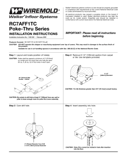 RC7AFF1TC Poke-Thru Series Installation Instructions