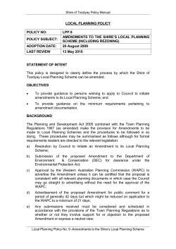 planning policy - Shire of Toodyay