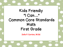 Kids Friendly &ldquo;I Can&hellip;&rdquo; Common Core Standards Math First Grade