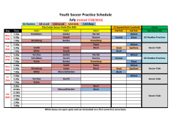 Youth Soccer Practice Schedule