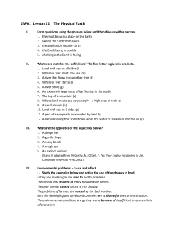 JAF01 Lesson 11 The Physical Earth