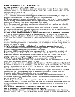 Ch 2-- What is Democracy? Why Democracy?