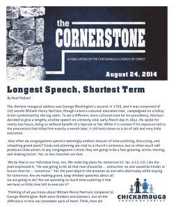 Longest Speech, Shortest Term - Chickamauga Church of Christ