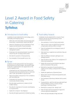 Level 2 Award in Food Safety in Catering