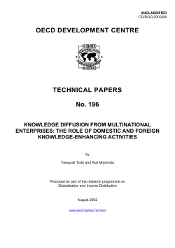 OECD DEVELOPMENT CENTRE TECHNICAL PAPERS No. 196