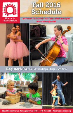 Fall 2016 Schedule - fineartsassociation.org